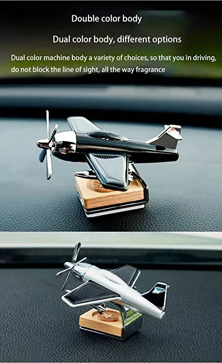 Premium Solar Powered Helicopter Car Air Freshener - Metal Rotating Propeller