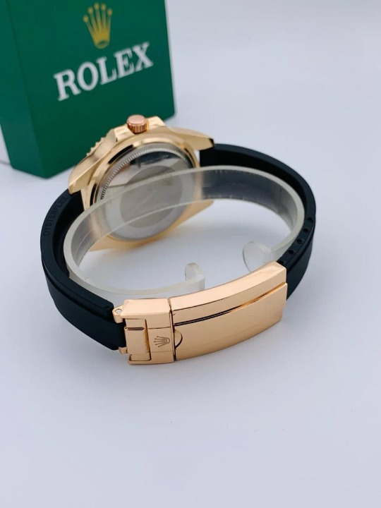 Rolex Stylish Watch for Men Adjustable Rubber Strap | Heavy Master Lock ( Golden )