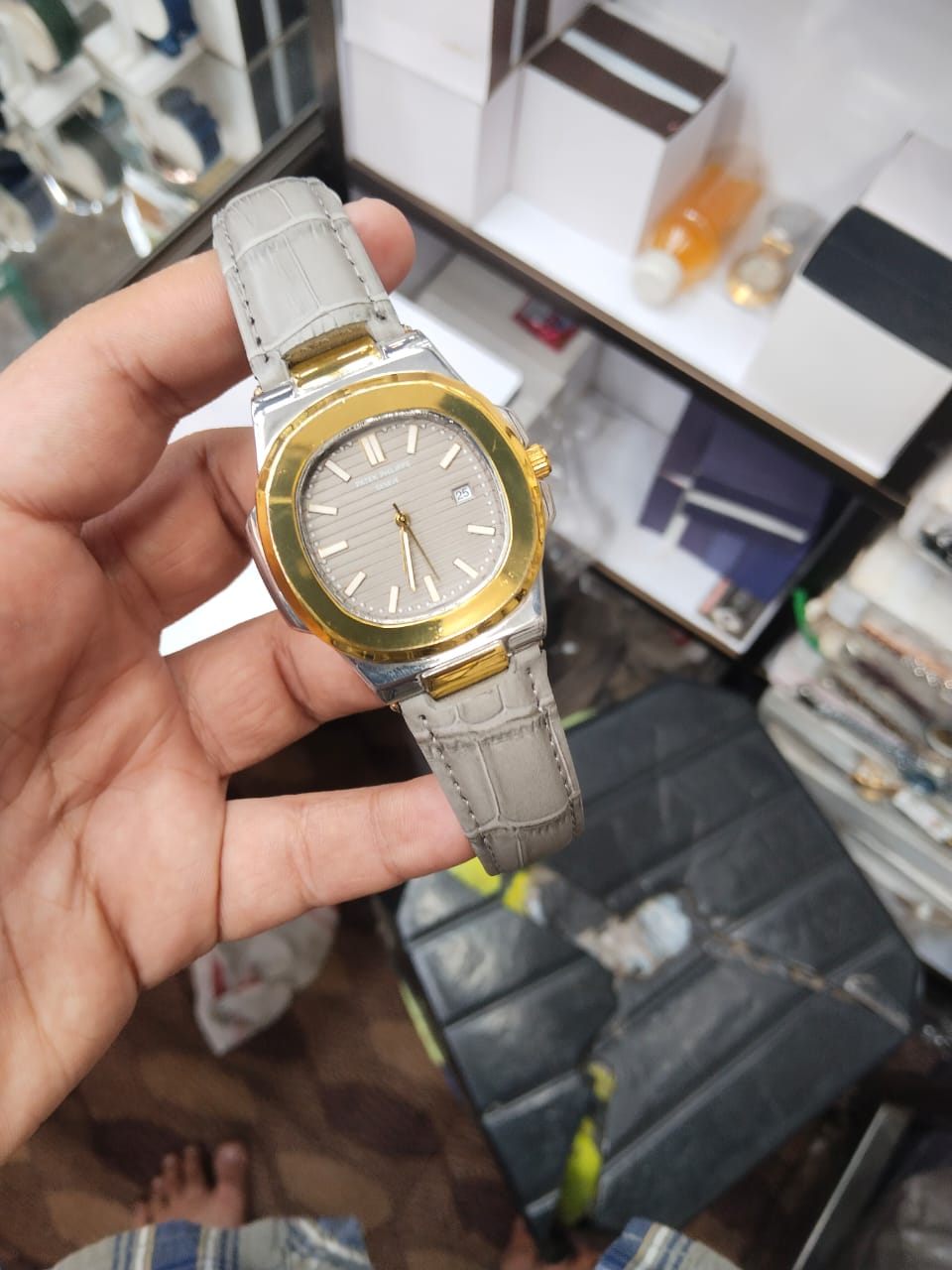 Patek Philippe Nautilus 8044 – Grey Gold Tone | 3ATM Water Resistant