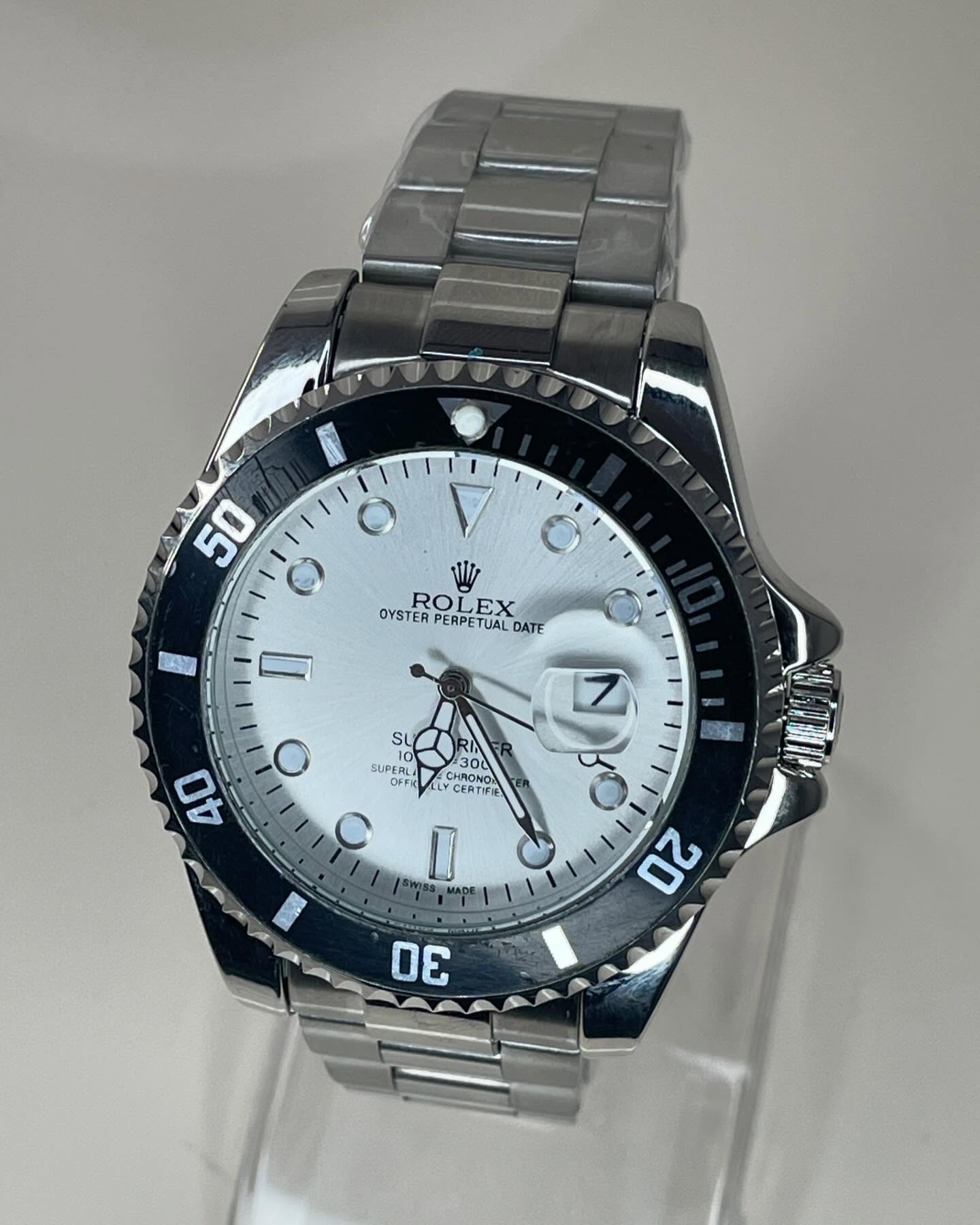 Rolex Men's Formal Quartz Wrist Watch with Stainless Steel Strap